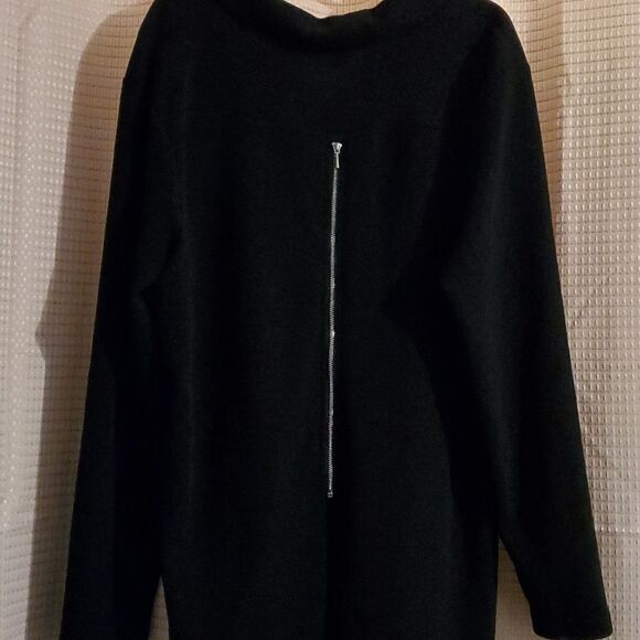 Attitudes by Renee  button front  textured tunic black us L - Picture 6 of 7